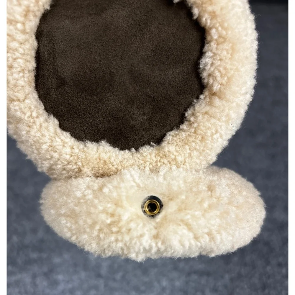UGG Earmuffs Brown Suede Australia‎ Shearling Sheepskin Winter Accessory O/S